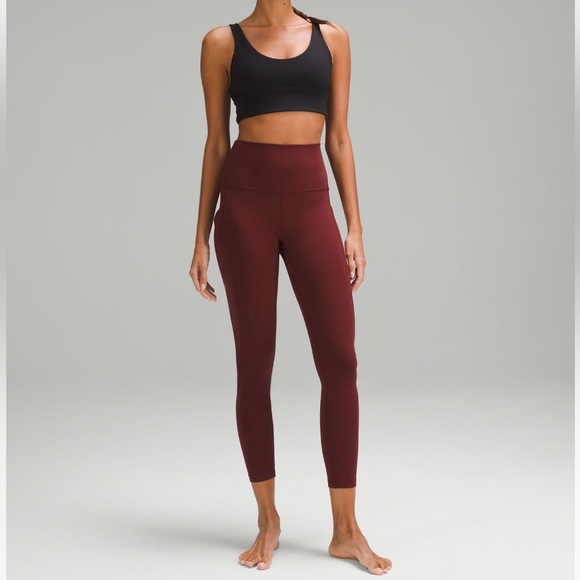 lululemon athletica Pants - lululemon fast and free red merlot High-Rise Pant with
Pockets 25" NWOT
